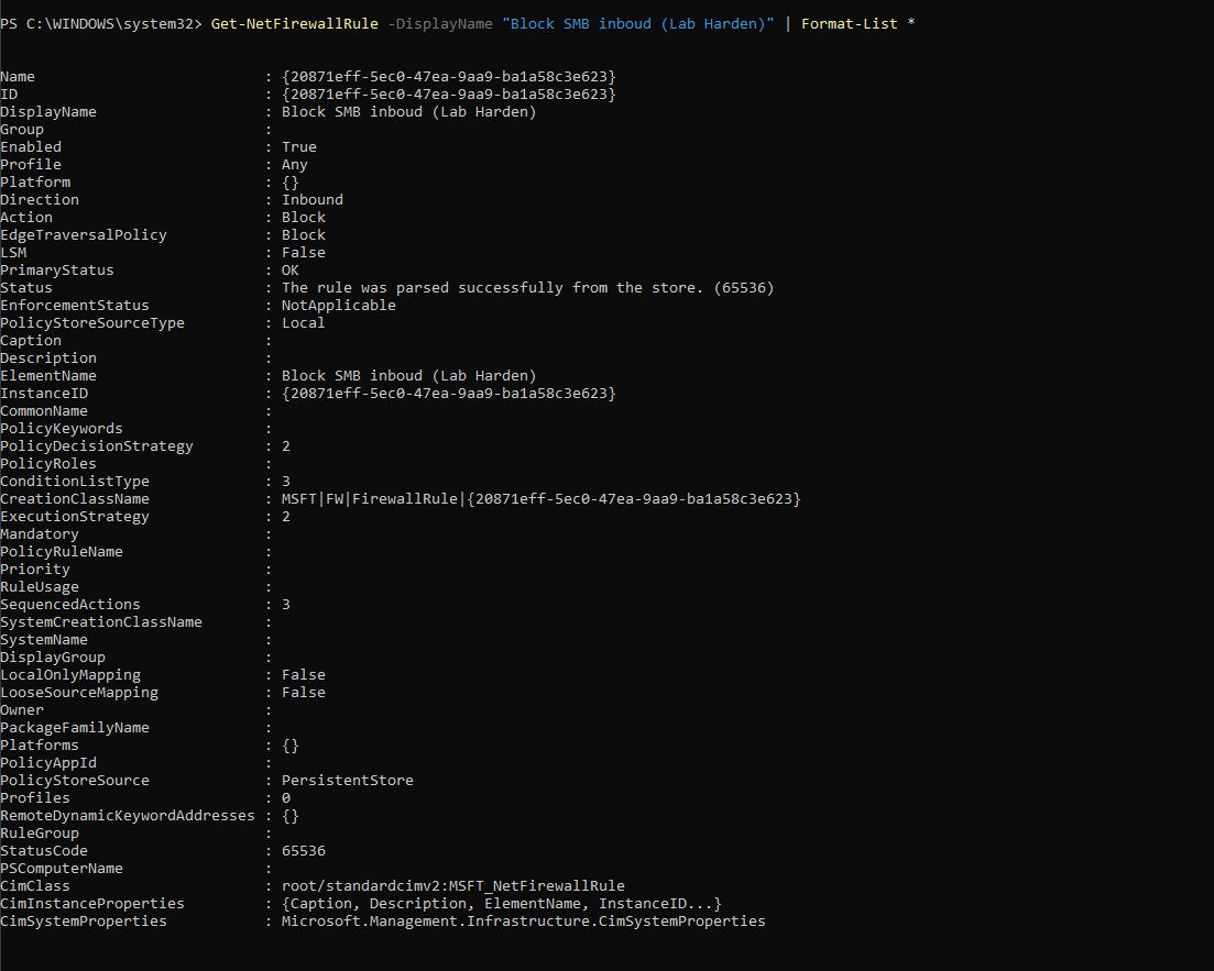 Verify firewall rules